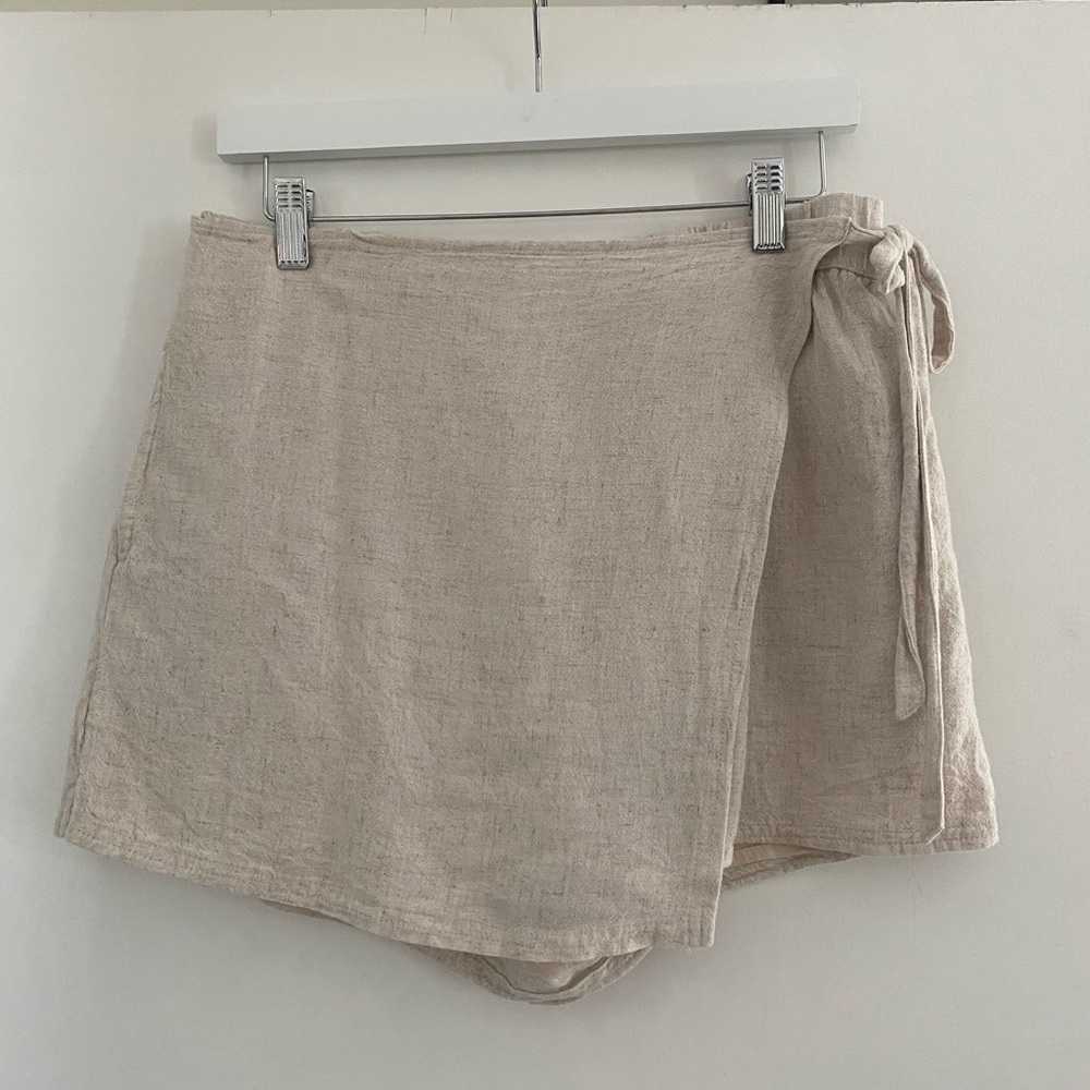AE linen blend skort & crop top set M